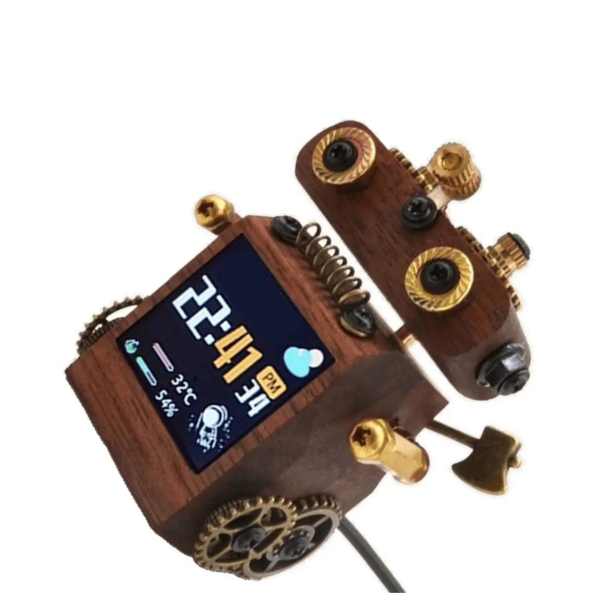 A32I 스마트 WIFI 데스크탑 날씨 시계 컬러 스크린 테이블 타이드 플레이 컬러 스크린 SD2 알림 생일 선물