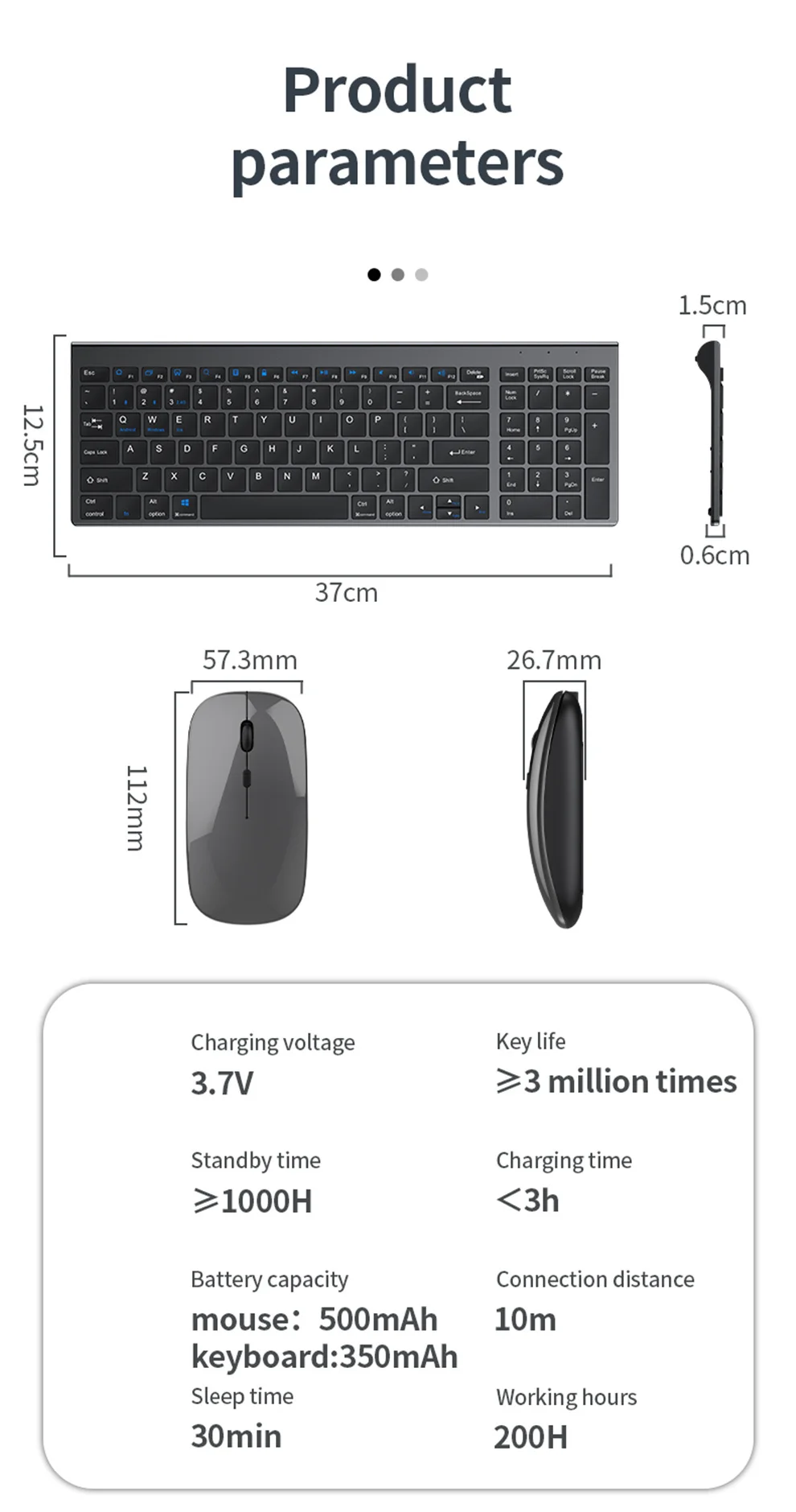 Portugal Inglês USB 2.4G + Bluetooth Teclado