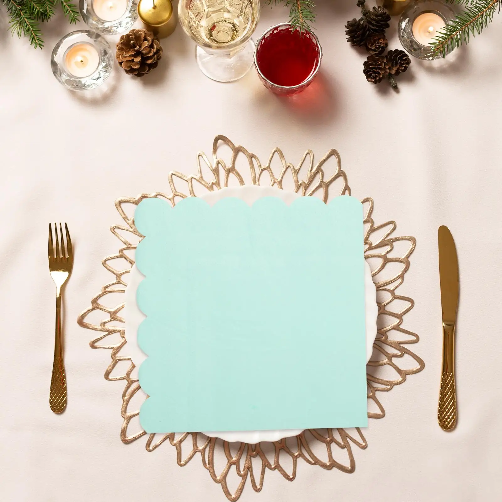 20 Sheets Dining Room Table Decor Party Tissue Paper Holiday Napkins Disposable Wedding Decorations Light Green Banquet