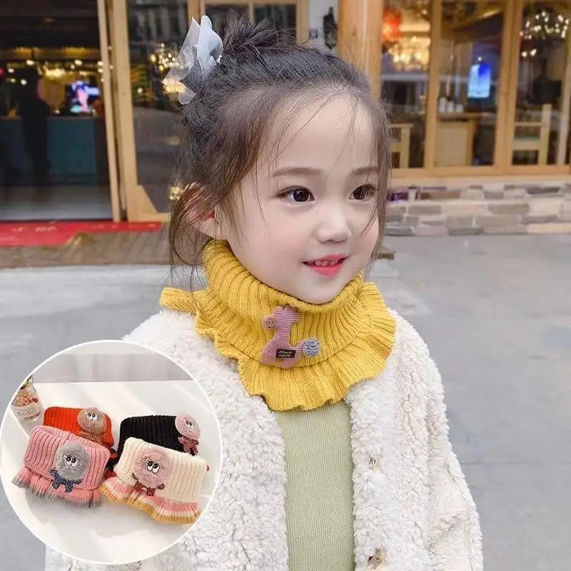 Winter Warm Scarf for Boys Girls Children Baby Neckwarmer Thick Collar Neckerchief Cotton Knitted Scarf