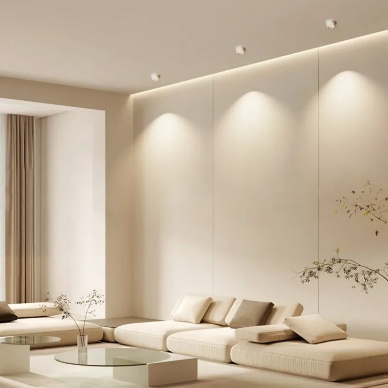 Round 355 Angle Rotate Dimmable LED COB Recessed Downlight 7W 9W 12W Ceiling Spot Light Pic Background Indooor Living Room led downlight,recessed ceiling spotlight,ceiling lamps
