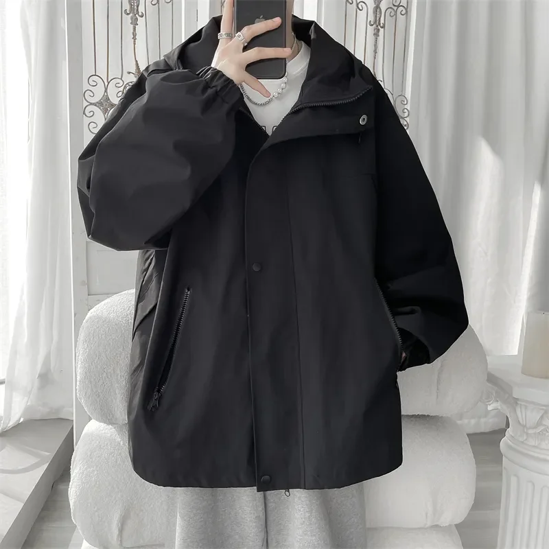2023 fashion men's bomber jacket men's windbreaker zipper coat spring and autumn loose jacket men's casual sportswear