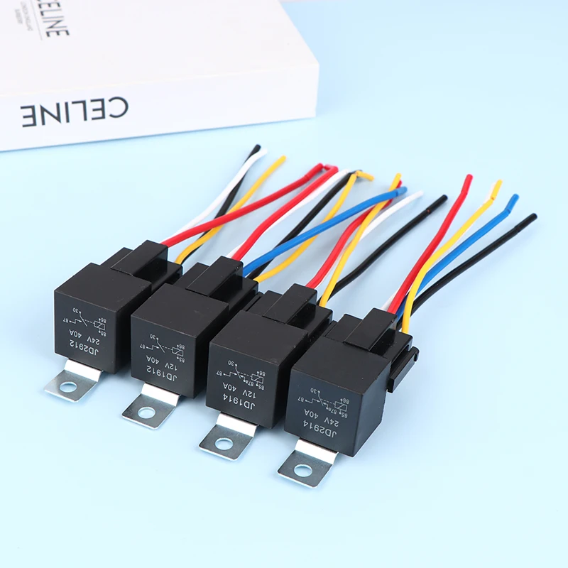 

1Pc 4/5 Pin 40A Waterproof Car Relay Long Life Automotive Relays Normally Open DC 12V/24V Relay For Head Light Air Conditioner