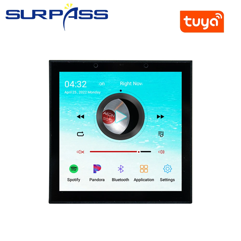 TUYA Amplificadores Audio Smart Home Theater WiFi Bluetooth Android 8 System Mini Wall Power Amplifier Touch Screen Music Player 