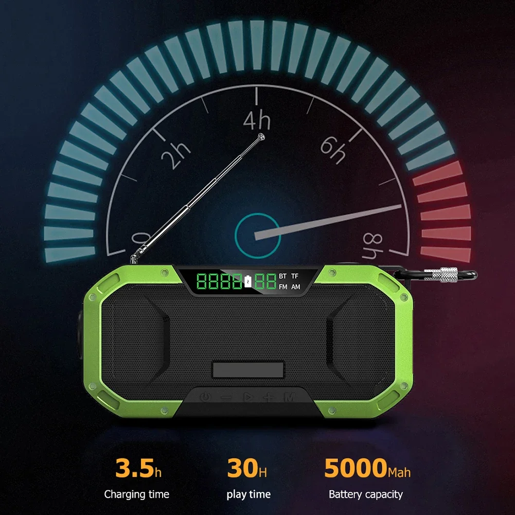 Powerful Emergency Radio With Hand Crank For Off Grid Power On The Go