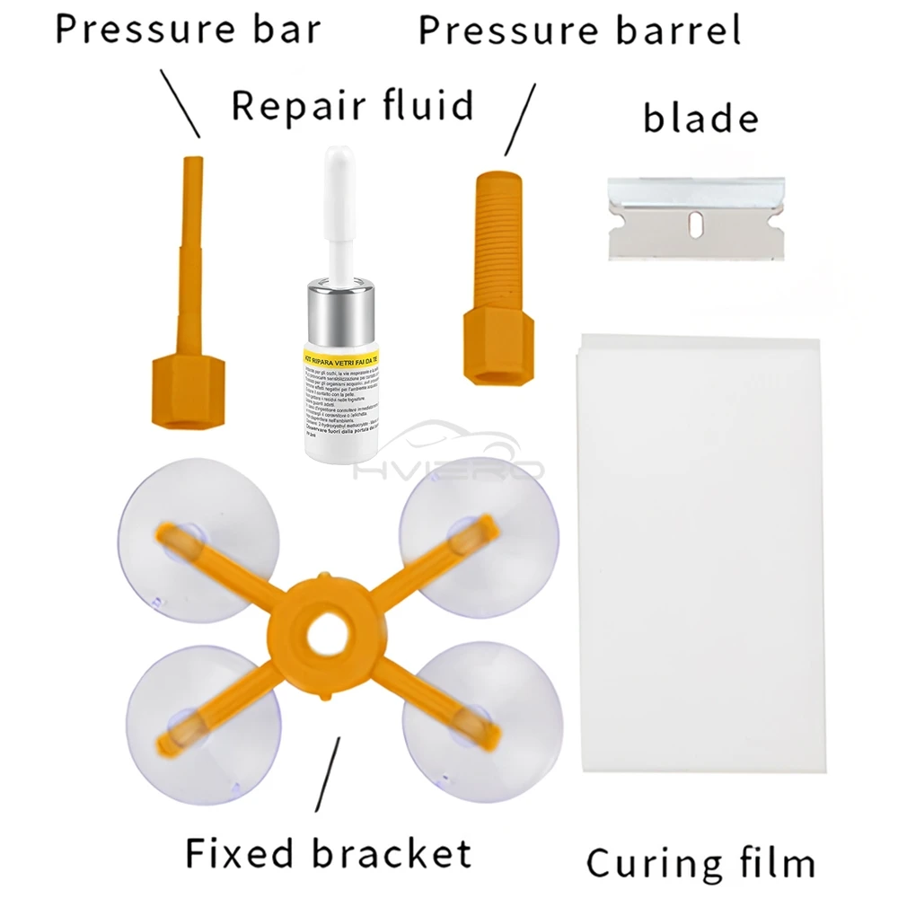 3ML Yellow Windshield Repair Kit Quick Fix Cars Cracked Glass Windscreen Tool Resin Sealer DIY Autos Window Screen Polishing Hot 6