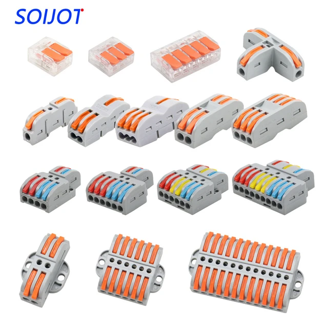 5~100pcs Push-in Wire Terminals PCT Series Connector For Cable Connection  Universal Fast Electrical Wiring Terminal Block - AliExpress