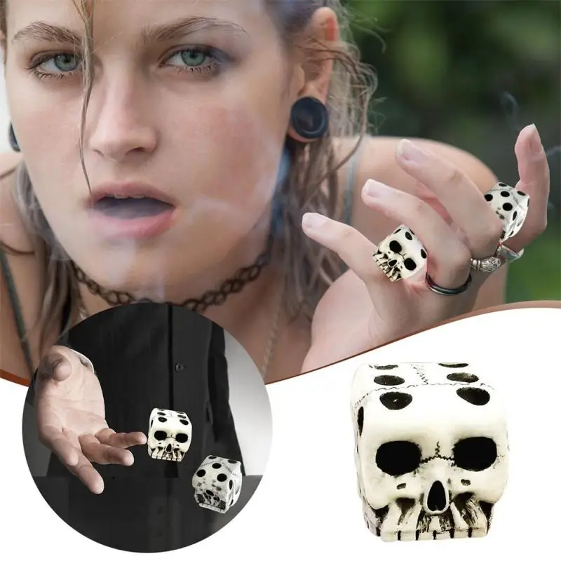 

1/5/10 Pc New Halloween Skeleton Dice Scary Novelty Creative White Skull Dice Game Leisure Toys Festival Party Funny Dice