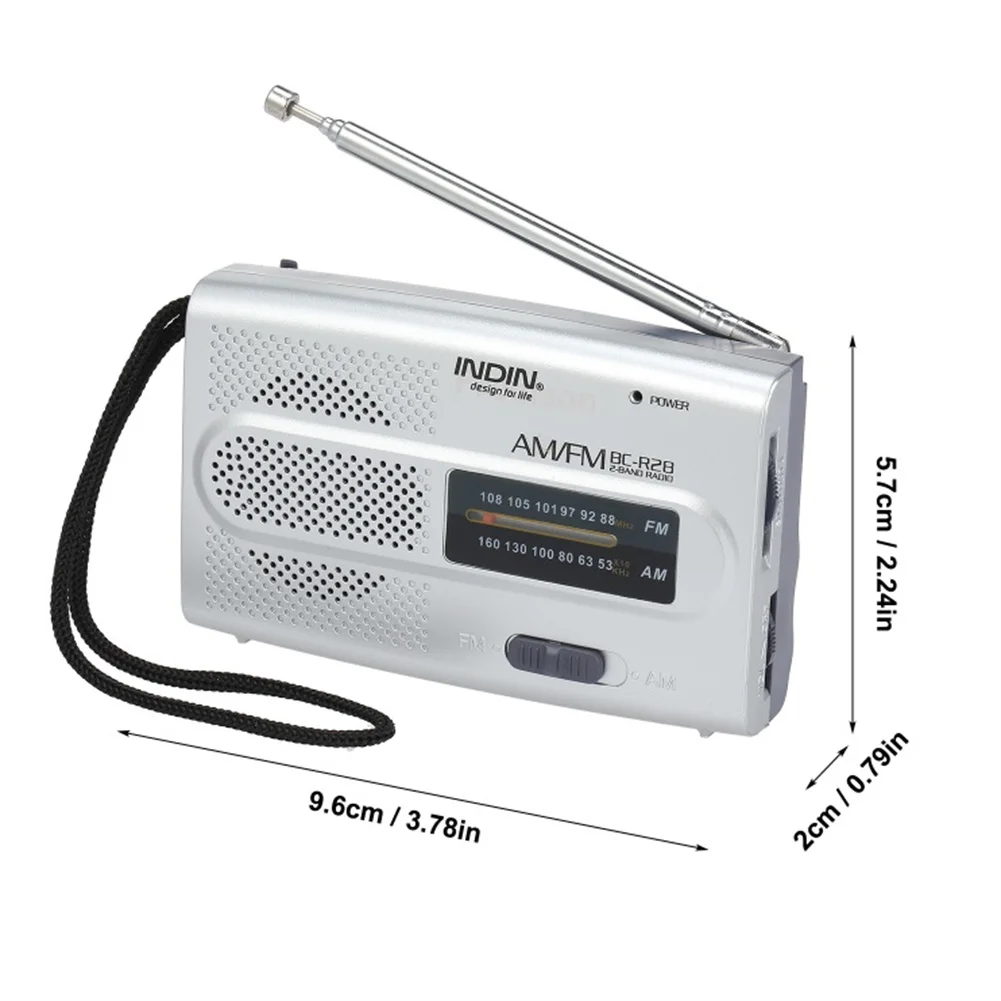 Portable radio BC-R28 AM FM radio telescopic antenna radio speaker battery operated portable best reception for elder home