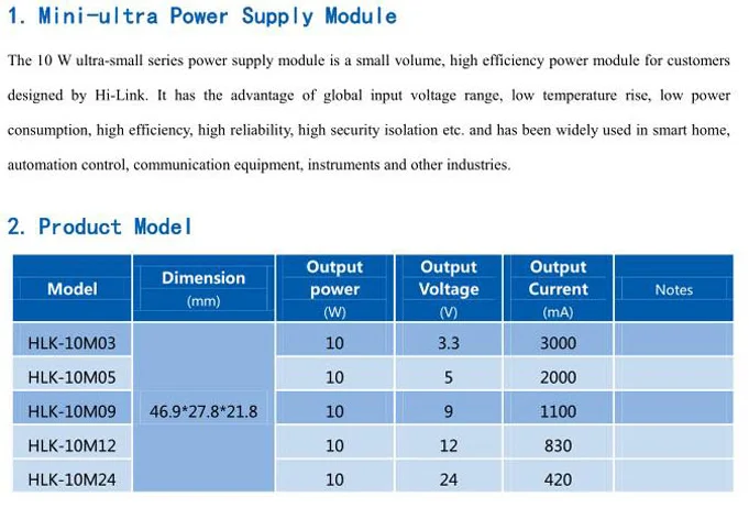 100 % Original HLK-10M05 10 W 3,3 V 5 V 9 V 12 V 24 V 2 A 1100 mA HLK-10M12 HLK-10M24 HLK-10M09 AC DC Isolationsschalter – Detail 2