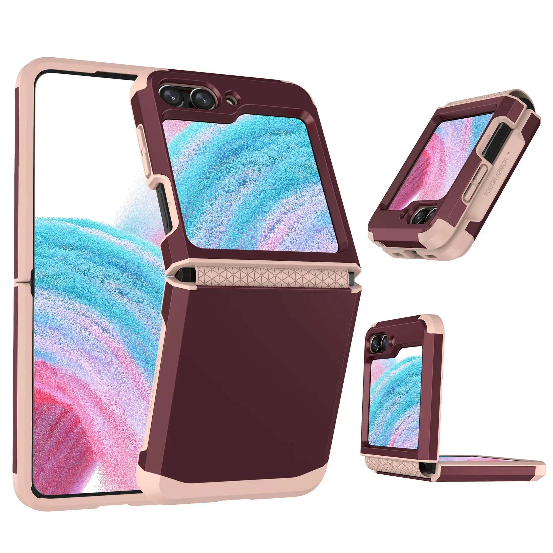 Hinge Integrated Protective Plastic Phone Case - Hard Shell Cover