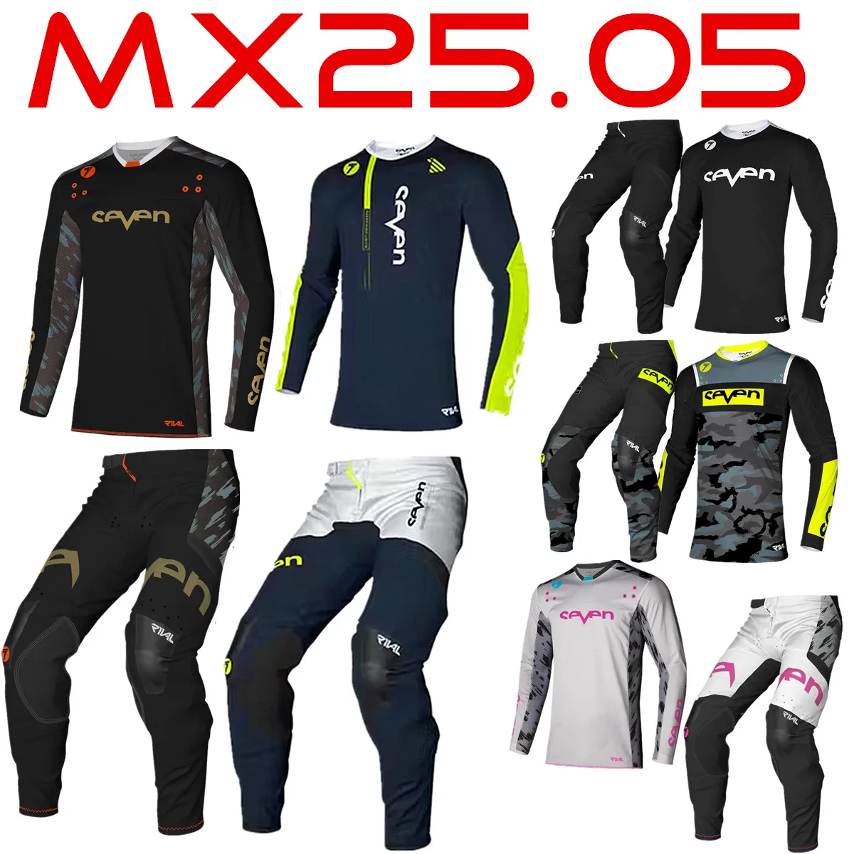 Podium Seven MX Suit Motocross Gear Set Off Road mx Jersey Set Motorcycle Clothing Breathable ATV Dirt Bike Kit Motocross Gear Set