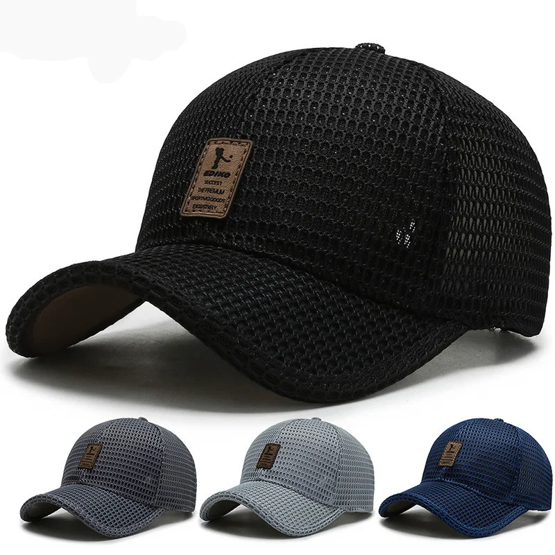 Men'S Baseball Cap Summer Breathable Full Net Shade Fishing Cap Outdoor Leisure Sports