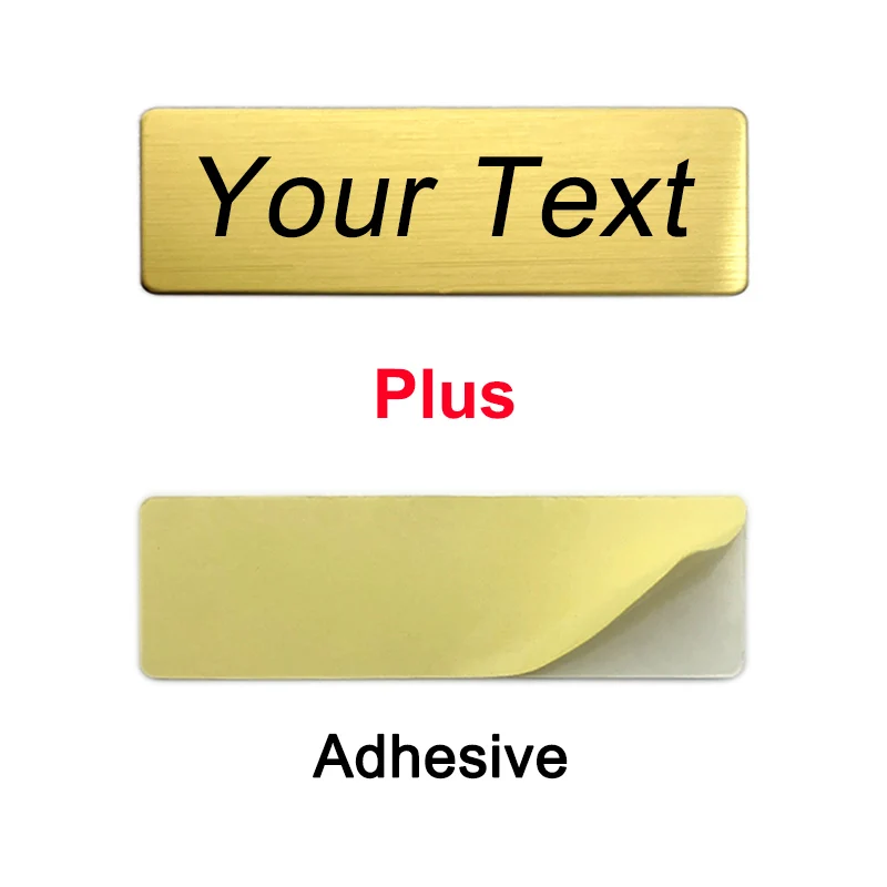 6*2/7*2CM חריטת הלוגו שלך לוח טקסט מותאם אישית תג ברוש פין דו צדדי סרט מגנט ID דלת תיבת דואר שם תג