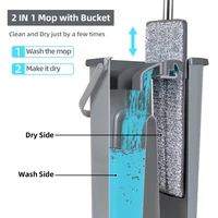 Hand Free Flat Floor Mop And Bucket Set For Professional Home Floor Cleaning System With Washable Microfiber Pads For Hardwood 2