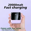 4-wire Power Bank, 20000mAh, Large Capacity Fast Charging Ultra-thin, Suitable for Mobile Phones, Universal Mobile Power Supply 2