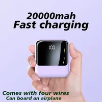 4-wire Power Bank, 20000mAh, Large Capacity Fast Charging Ultra-thin, Suitable for Mobile Phones, Universal Mobile Power Supply 2