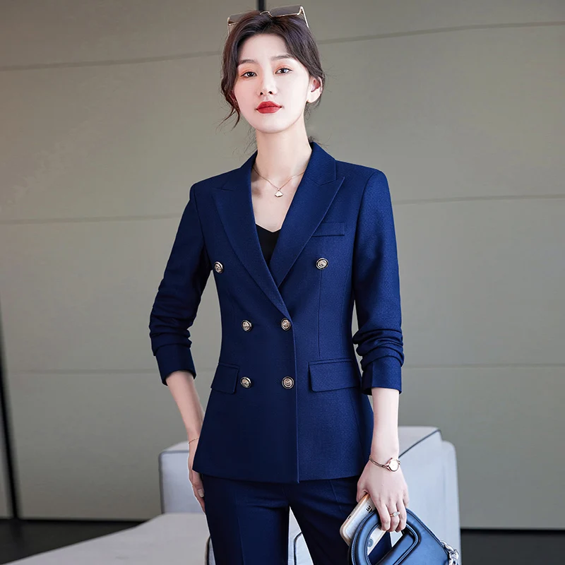 High Quality Fabric Formal Professional Women Business Work Wear Suits OL Styles Career Interview Blazers Trousers Set Pantsuits
