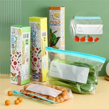 Sacs à fermeture éclair en plastique, sacs de stockage des aliments, organisateur de réfrigérateur réutilisable, conteneur de stockage en plastique pour conservation des grains de fruits frais 1