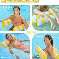 Inflatable Pool Floats Adult Water Hammock Pool Air Mattresses Bed 4in1 Pool Floaties Toys for Adults Swimming Pool Fun and Rest 2