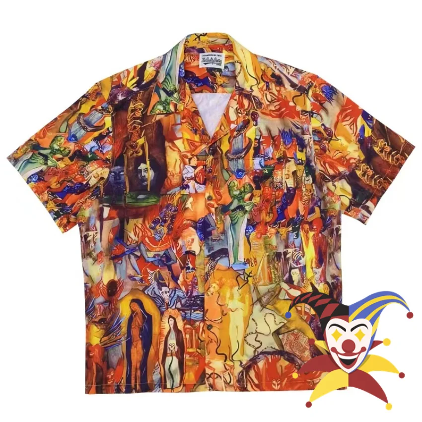 

WACKO MARIA Shirt Men Women Top Quality Cartoon Manga Print Hawaiian Shirts Tee