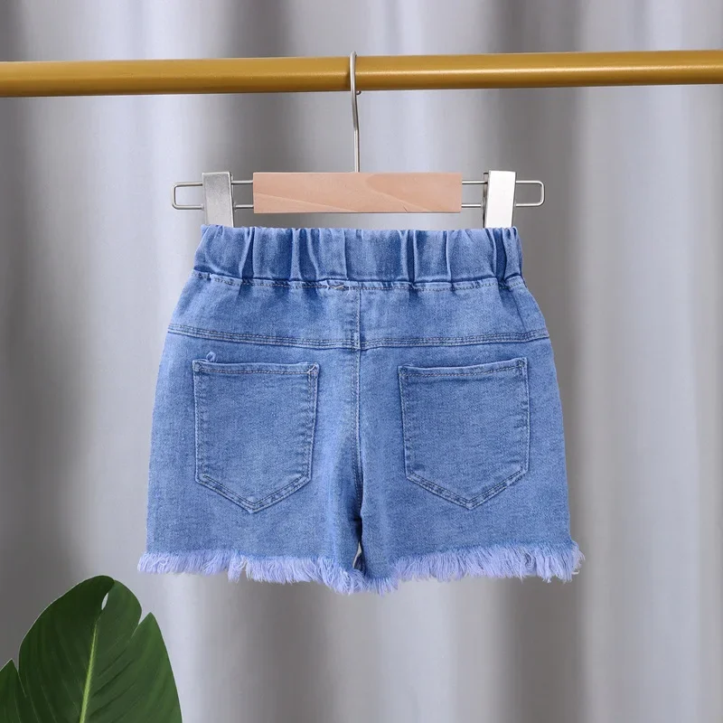 Kids Shorts Baby Girls Shorts Jeans Kids Eastic Band Short Pant Summer 1 To 4 Yrs Children's Cartoon Trousers Korean Style Clothing