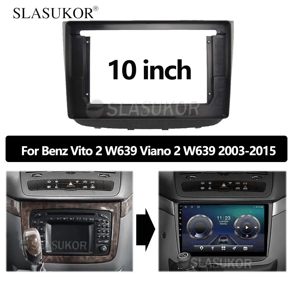 

10 дюймов аудио для Mercedes-Benz Vito 2 W639 Mercedes-Benz Viano 2 W639 2003-приборной панели GPS стерео панель для монтажа рамки