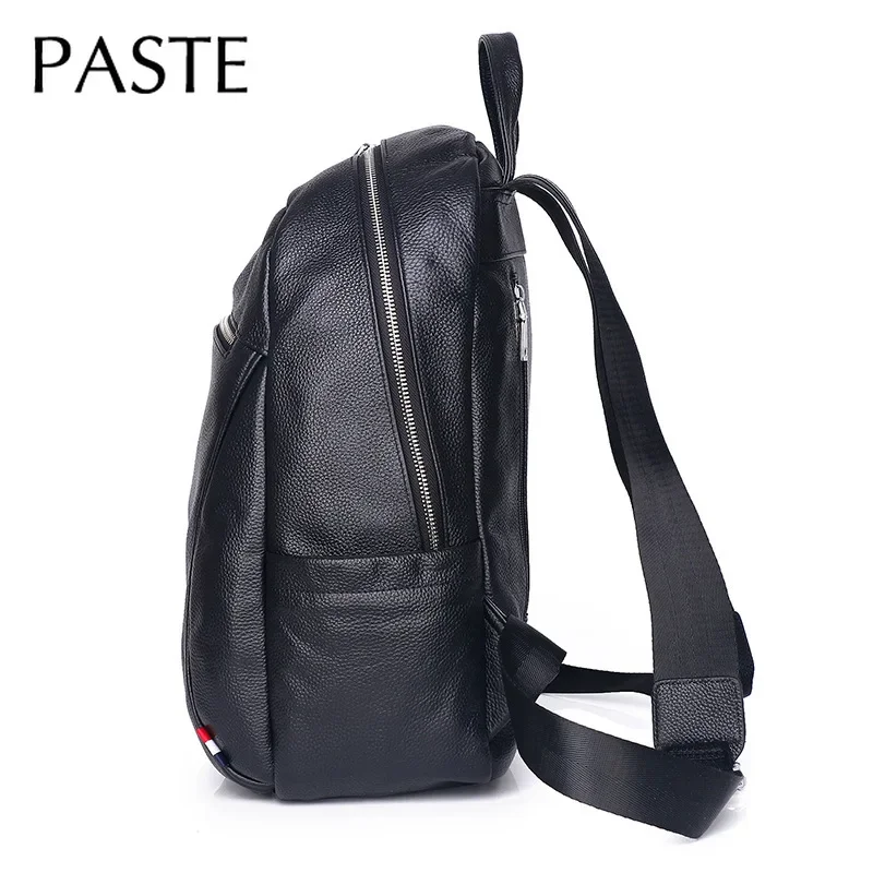 2024 Black Fashion Genuine Cow Leather Men's Backpack Male Laptop Man Business Bagpack High Quality Shool Bags for Teenager Boys 4