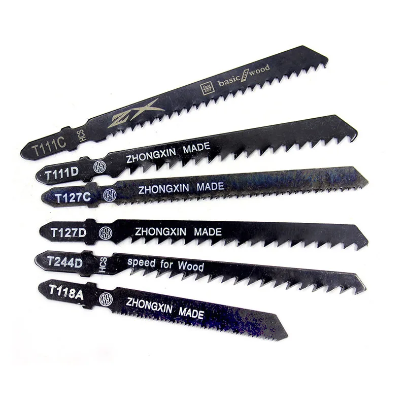 5pcs/set HCS 6T Jig Saw Blades T244D/T344D for Fast Cutting Straight Cutting 4 Mm Teeth Length Jigsaw Blades 100*1.2mm Saw Blade 6