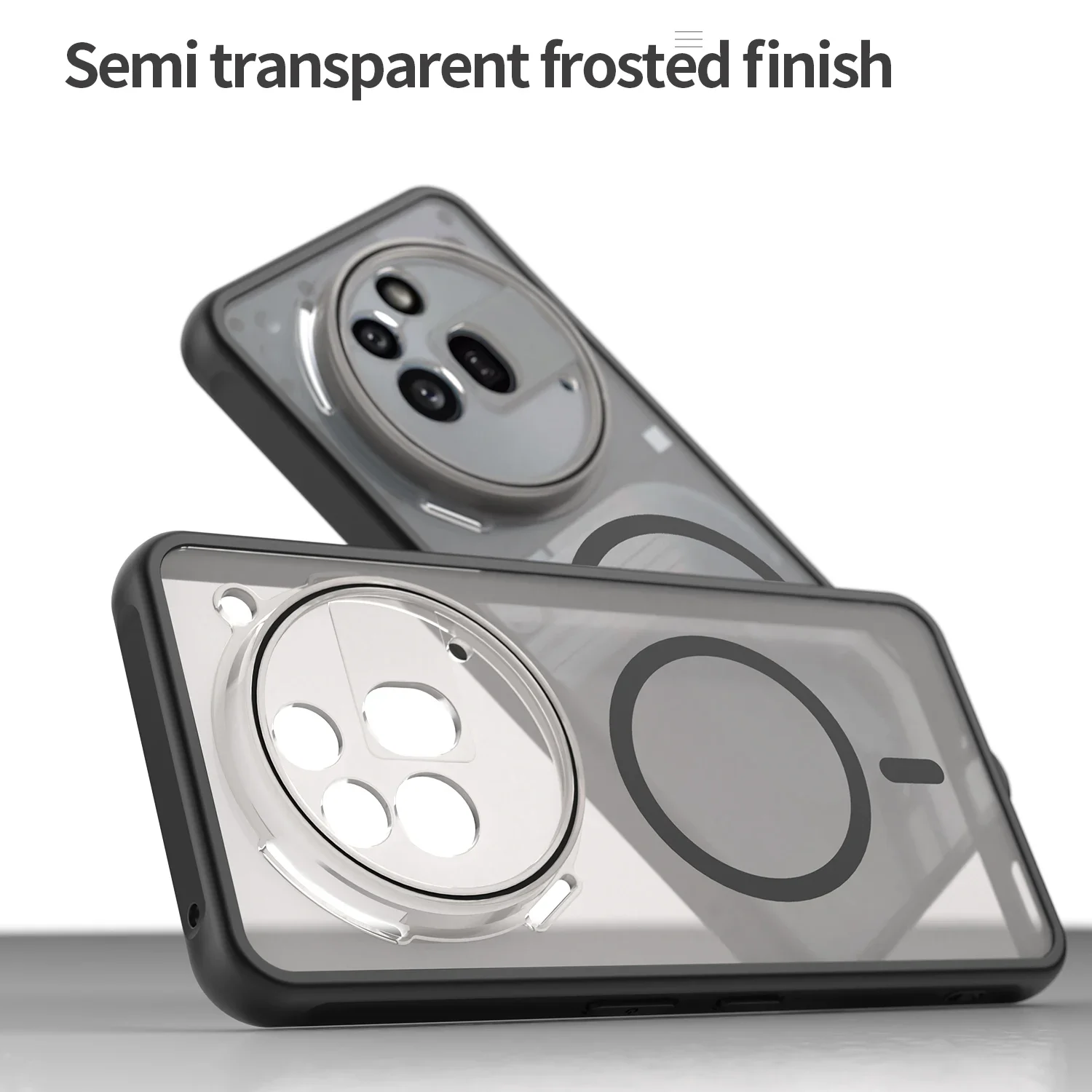 Matte Transparent Anti-Shock Magnetic Case with Magsafe Wireless Charging Capability
