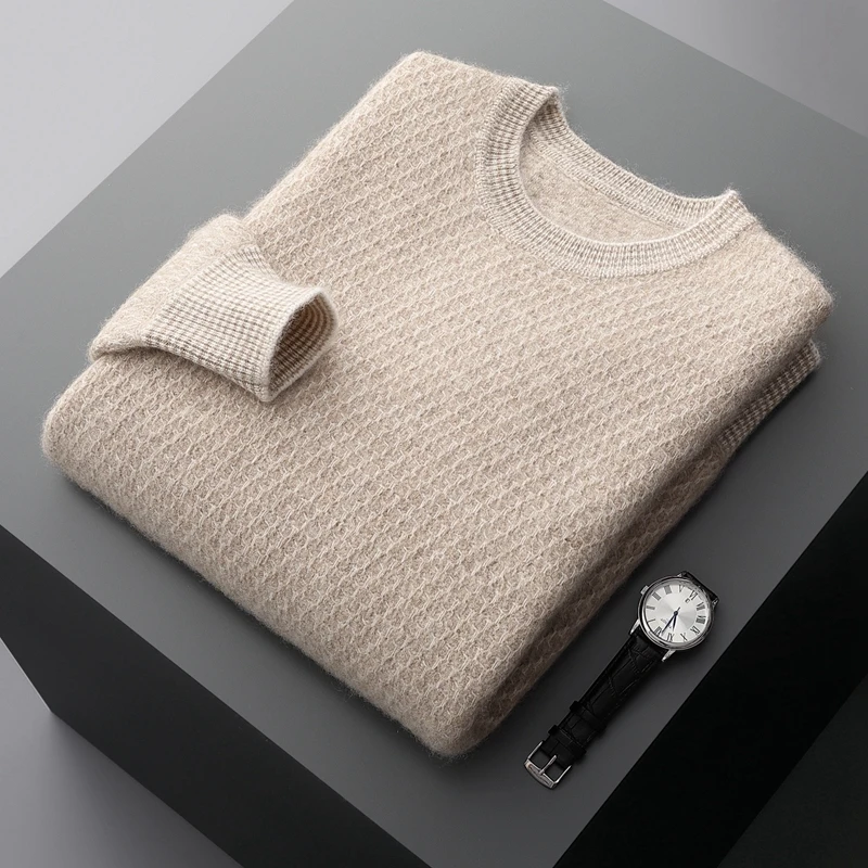 100% Cashmere Sweater With Seven Needle Thick Pattern, Versatile And Fashionable Temperament, Men's Sweater 4