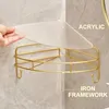 Double-Layer Bathroom Shelf Luxury Gold Shower Corner Shelf Acrylic Bathroom Organizer Shampoo Holder Bathroom Accessories 4