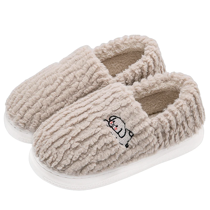 Cozy Thick-Soled Cotton Slippers - Indoor Anti-Slip Warmth