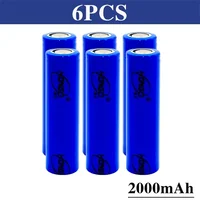 Batterie au Lithium originale 18650, 2000mAh, 3.7V, Rechargeable, Li-ion de qualité A, pour lampe de poche, batterie externe Vape 6
