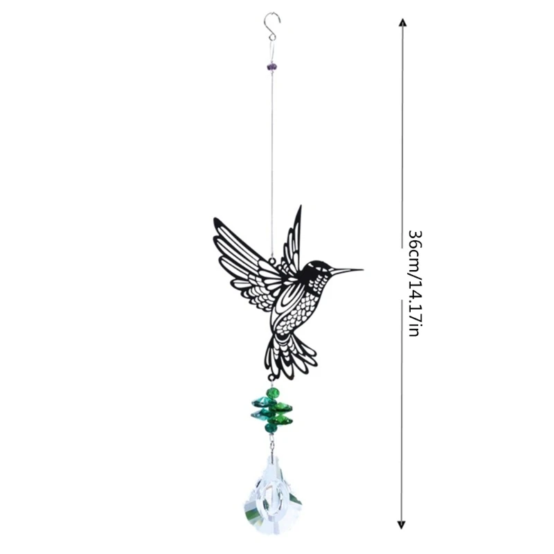 367A Crystal Garden Suncatcher For Butterfly Hummingbird Hanging Pendant Ornament Wind Chimes For Rainbow Maker Prisms Home D
