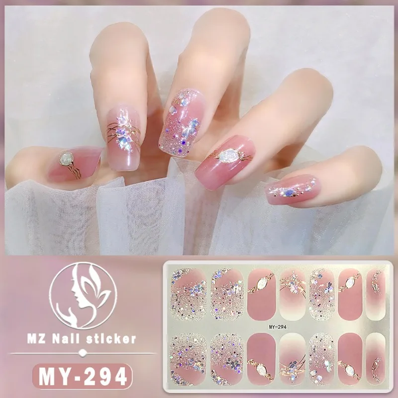 Waterproof 3D Rhinestone Nail Art Stickers - Sweet Self-Adhesive Manicure Decoration