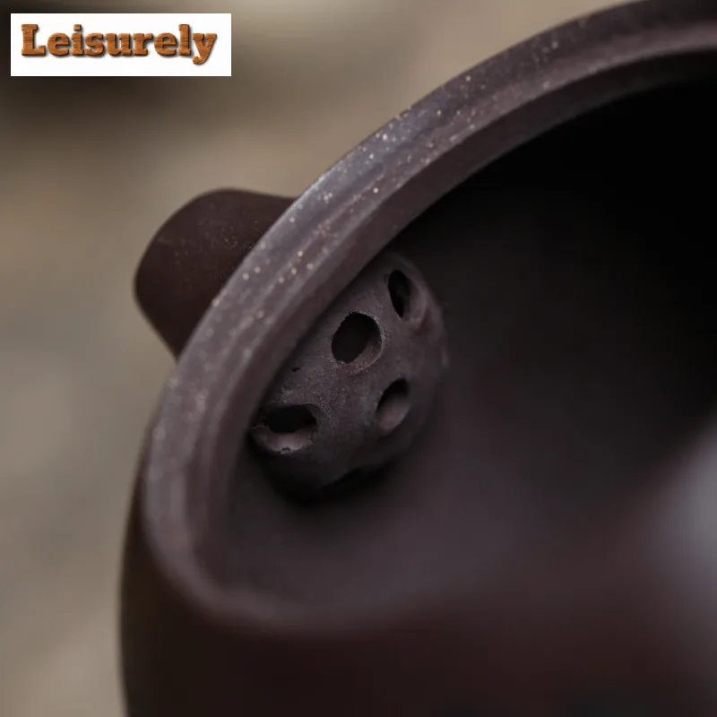 200ml Luxury Yixing Purple Clay Teapots Handmade Xishi Pot Raw Ore Purple Mud Kettle Zisha Tea Set Cafes Craft Collection Gift