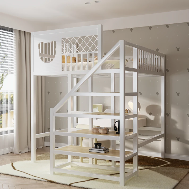 Wrought iron bed 1.8 meters double elevated bed small apartment