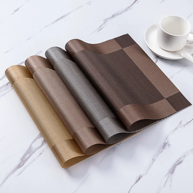

1 PC Placemat Double Frame Diagonal PVC Waterproof Oilproof Insulation Table Mat Hotel Restaurant Cafe Western Style