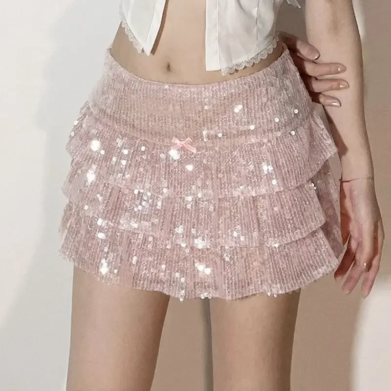 Femme Mini Dentelle Différencié Jupe Courte Taille Élastique