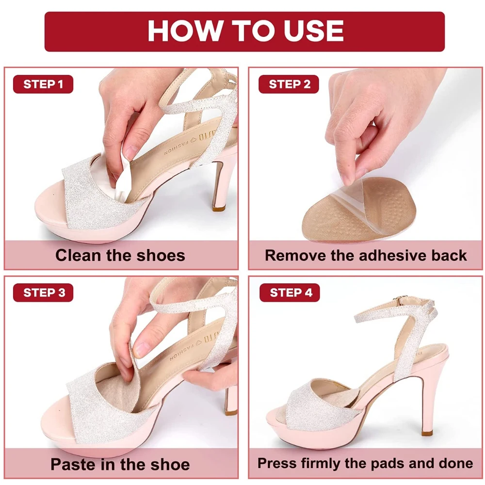 Silikon-Mittelfuß-Fußpolster für Schuhe rutschfeste Gel-Vorfußpolster Damen-High-Heels Sandalen Schmerzlinderung Einlegesohlen ganztägiges Tragen – Detail 10