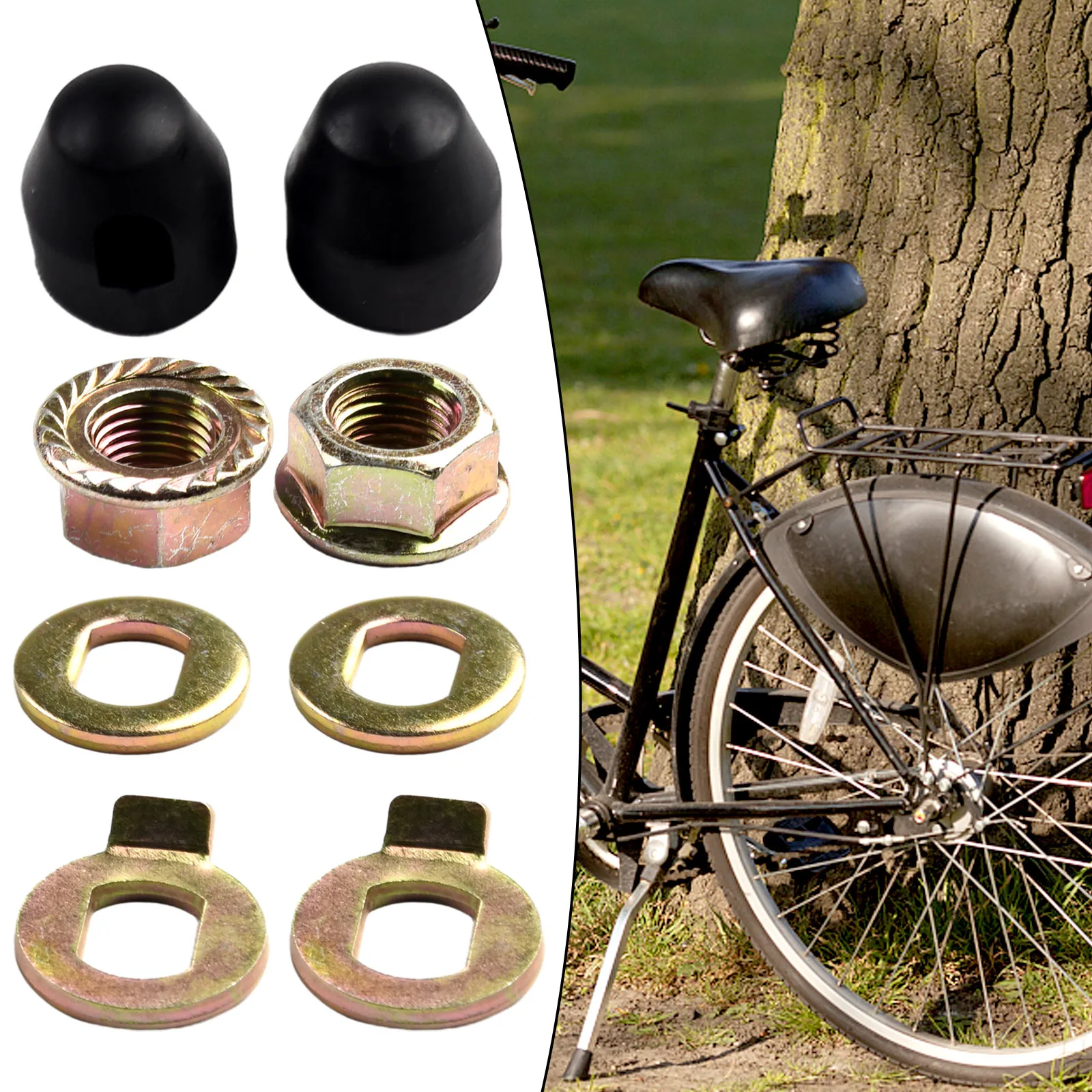 E-bike Hub Motor Axle Lock Nut/ Lock Washer /spacer/ Nut Cover Replacement Rubber Nut Covers For Motors E-bike Accs