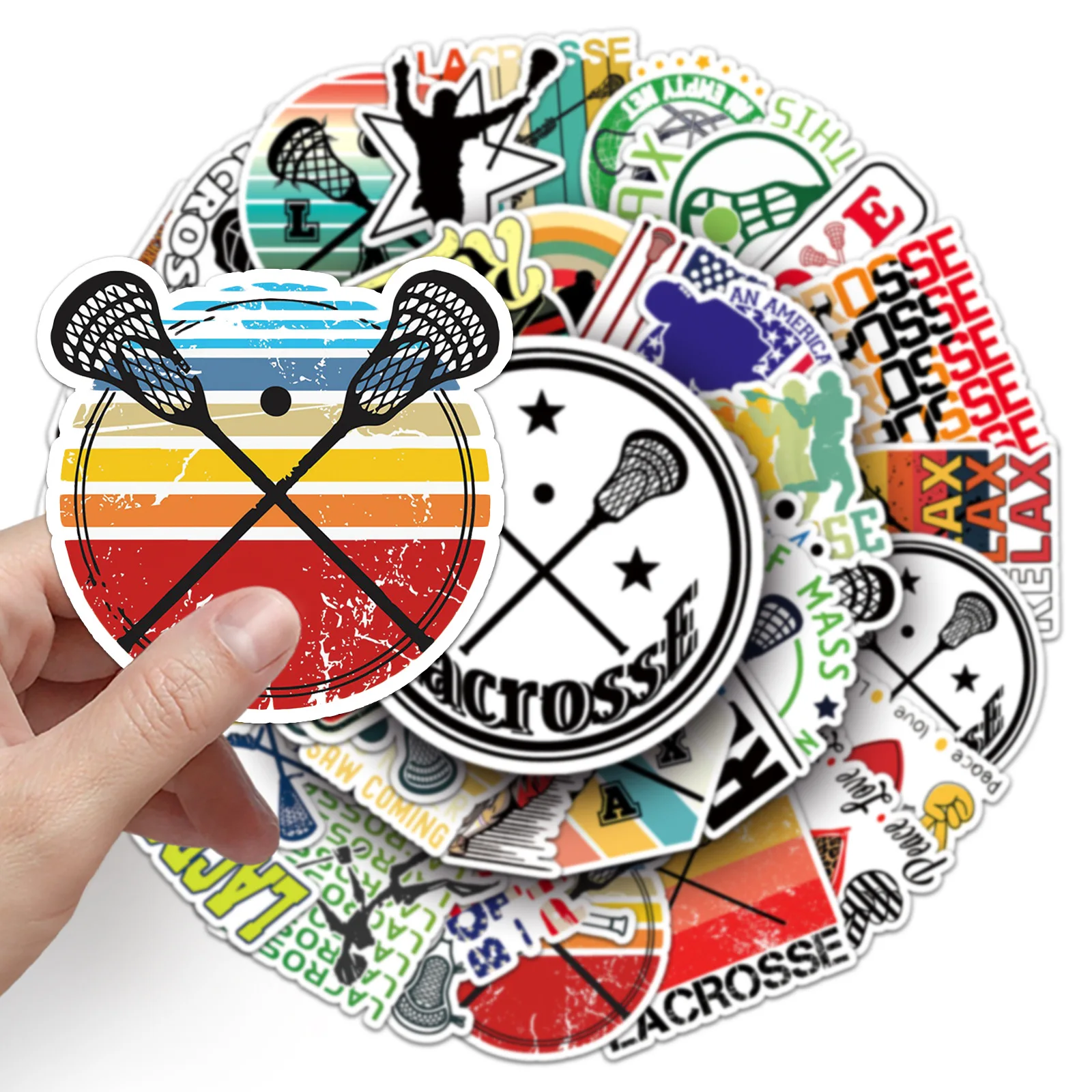 50Pcs Hockey Stickers Lacrosse Stickers For Skateboard Water