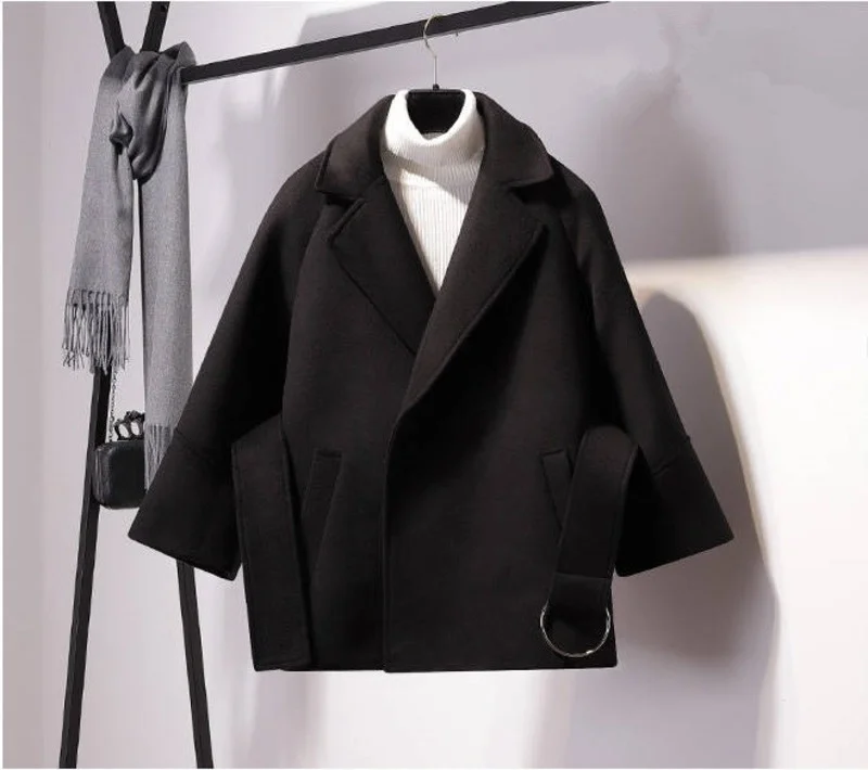 casaco feminino coberto botão solto outwear feminino moda manto casual manga longa casacos sólidos com cinto jaqueta inverno