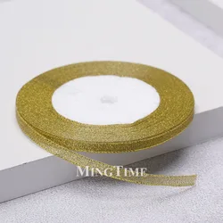 Elegant Satin Ribbon - Gold and Sage Green for Gift Wrapping and Decorations (Glitter Gold)