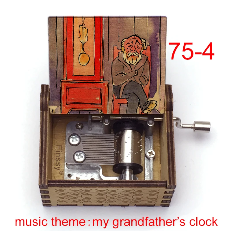 Wooden color print Music Box my grandfather's clock grandfather Birthday Gifts kids toy Christmas Gift home decoration