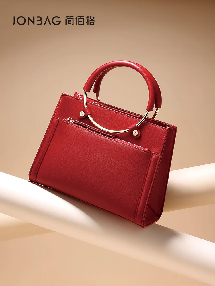 

JONBAG Новая высококачественная текстурная красная Свадебная сумка для невесты нишевая Портативная сумка-мессенджер большой вместимости Свадебная сумка с бесплатной доставкой