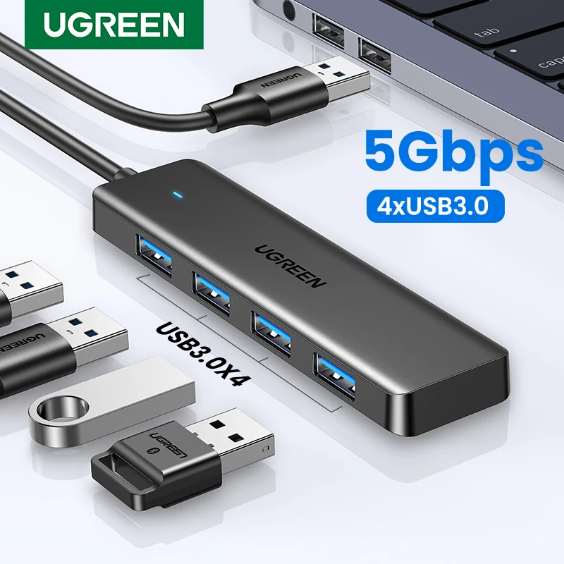 UGREEN USB 3.0 Hub 4 Ports  USB HUB Slim for Mouse Keyboard Compatible with MacBook Pro Air Laptop Desktop PC Xbox PS5 Splitter