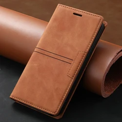 Leather Flip Wallet Cover - Sleek Protective Case with Card Holder - Samsung A23 M23 F23 (Brown)
