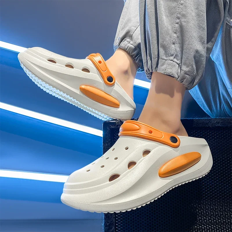 2025 Men and women's new summer thick sole anti-slip wear comfortable sandals beach breathable couple casual slippers men shoes
